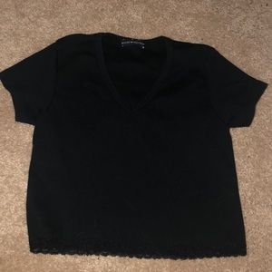 Brandy Melville Black V Neck Ashlyn